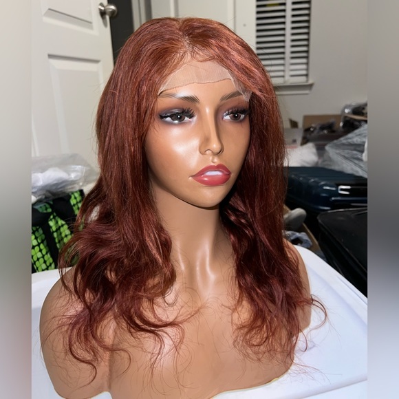 Human Hair Copper Red Bodywave Lace Closure Wig - Picture 15 of 15